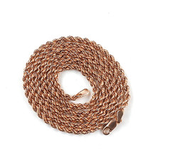 Vintage Solid 14K Rose Gold Chain Twist Rope 22″ Long Jewelry 2mm Wide 3.3 grams