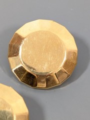 Vintage Monet Gold Tone Round Faceted Metal Statement earrings Pierced