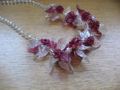 Beautiful Vintage Miriam Haskell Style Czech Glass Flower Necklace