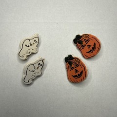 Vintage Wooden Halloween Pins & Clip On Earrings Mixed Lot – Very Good