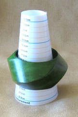 Vintage Green Bangle Wood Chunky Sculptural Asymmetrical Designer Bracelet