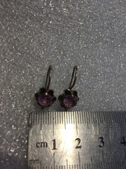 Earrings Vintage Soviet Silver 875 Russian USSR pink corund labr gold plated