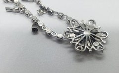 Vtg Glamour Jewels By Lustern Rhodium Plated And Rhinestone Necklace Set In Box