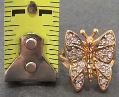 Vintage 18kt GF Gold Filled 3D Butterfly Simulated Diamond Ring size 7
