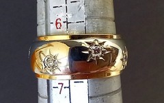MCM Traub Orange Blossom 14k White Gold Diamond Starburst Eternity Band Size 6.5