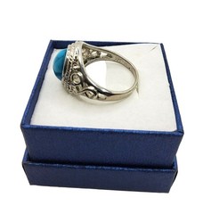 Vintage .925 Sterling Silver / Turqouise Infinity Knot Ring Size 10