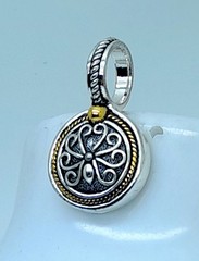 Vintage unique Boho style two tone round shape Pendant charm fashion jewelry