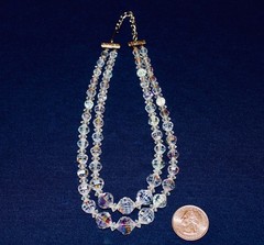LOT of 2 Vintage 2 & 3 Strands 1950’s Aurora Borealis Necklaces – Never Worn!!
