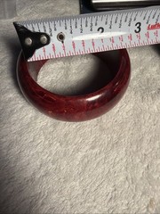 VTG. COLLECTIBLE RARE BAKELITE BRACELET Red Blood Marble Bangle 74 Grams