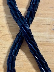 Handmade black glass bead rope necklace belt (a la YSL style) vintage early 90s