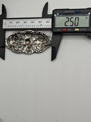 Vintage Intricate Silver Tone Filigree Scrollwork Marcasite Details Brooch Pin