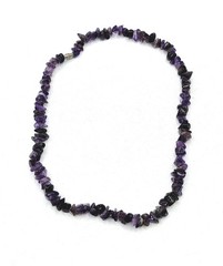 Amethyst Vintage Boho Necklace Irregular Raw Purple Gemstone Chips Hand Made 17″
