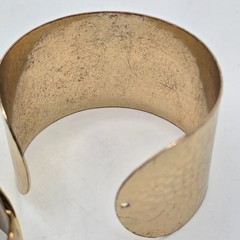 Vintage Cuff Bracelet Lot Gold Tone Hammered Wide Statement Boho Runway Minimal