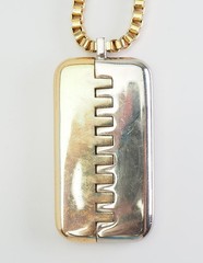 Vintage two tone metal abstract high fashion necklace by Lanvin