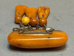 NATURAL OLD ANTIQUE YELLOW BUTTERSCOTCH BALTIC AMBER BROOCH 19,2 gr