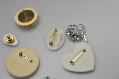 Vtg to now Brooch LOT flower floral Rhinestone 2 Avon 1 hand painted signed