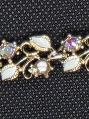 Vintage AB Choker & Bracelet Set Bracelet Missing One Stone Gold Tone