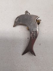 Vintage Taxco Sterling Silver 925 TB-110 Mexico Dolphin Drop Earrings