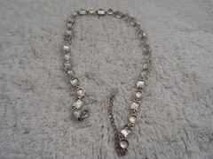 LIZ CLAIBORNE VILLAGER Silvertone Blue Bead Necklace