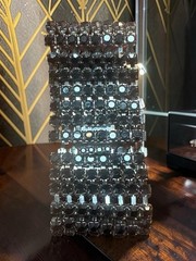 GRAZIANO Sparkling Ice Rhinestone Chain Link Wide Bracelet