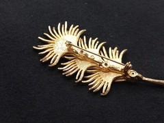 MCM CORO 3.5 In Long Goldtone Intricately Detailed Branch Design Brooch