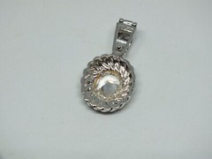 Collectible Pendant Gold Silver Tone Clear Rhinestone Texture 1 1/2×3/4″ NICE