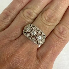 Art Deco 1.50Ct Lab Created Diamond Vintage Milgrain Engagement 14K Gold FN Ring