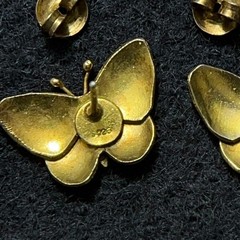 Vintage Sterling Silver Enamel Butterfly Earrings Post Gold Blue Black 925