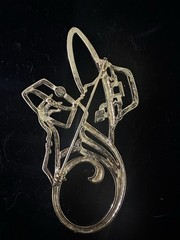 Vintage JJ Jonette Lady Remington Brooch Pin Gold Tone Signed