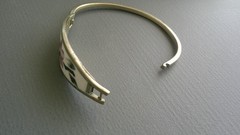 Vintage Alpaca Mexico Floral Bracelet Silver-Tone Abalone & Mother Of Pearl