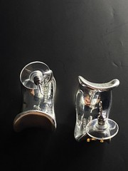 Vintage Yves Saint Laurent Two-Tone Sculptural Earrings 3cm