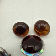 Vintage MCM Mixed Jewelry Lot Necklace, Clip on Earrings – Brown