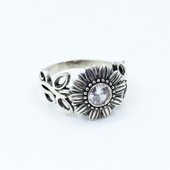 Vintage Elegant RING Silver 925 with Chic Bright Stone -size: 9.5US (19mm) | #2