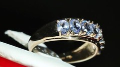 10k yellow gold ring 1.00ct natural tanzanite size 6 band vintage 2.15gr N3511