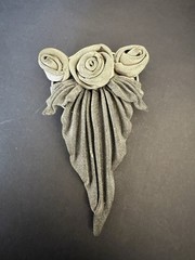 Vintage Silver Mesh Rose Brooch Pin Floral Art Deco Mid Century Style 3.5″
