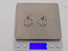 Vintage 950 Sterling Silver Wobble Hoop Earring 3.3g 7/8 Inch