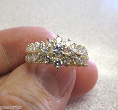 Estate 14k Gold Clean Diamond Ring 1.35 ctw F-G VS1-SI1 size 7 Make Offer