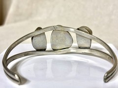 Alpaca Mexico Silver Cuff Bracelet Turquoise Adjustable