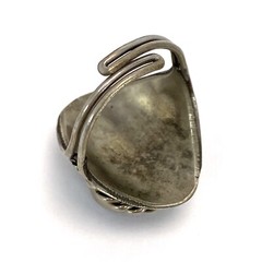 Vtg 1980s Red Brown Stone in Silver Style Southwestern Mexico Adjustable Ring 9