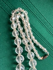 Vintage Clear Faceted Graduated Glass Bead Necklace 17 inches