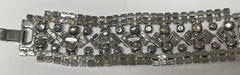 Vintage Mid Century Rhinestone 5 Row Bracelet Silver-Tone 7.5″ (FC110-1Q4452