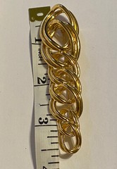 Vintage Napier Bar Pin Brooch Graduated Link Gold Tone 3.5 Inches 1980s