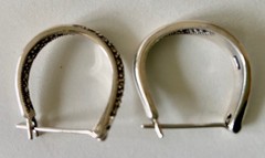 Sterling Silver Inside Outside Marcasite Pierced Hoop Earrings