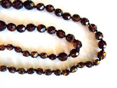 Hattie Carnegie GRADUATING TOPAZ AUSTRIAN CRYSTAL BEAD NECKLACE Vintage