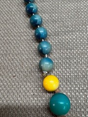 Colorful Necklace Vintage Wood or Plastic Beaded Vintage see pics 14″