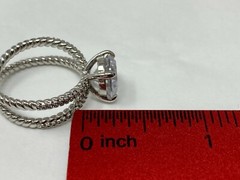 Beautiful White Gold-Plated CZ Cubic Zirconia Size 7.75 Ring