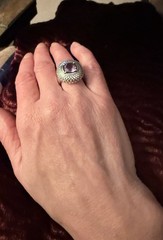 Vintage Ross-Simons Amethyst In Sterling Silver Dome Statement Ring Size 8