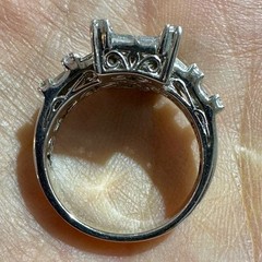 VINTAGE 18K WHITE GOLD 3 CT NATURAL DIAMOND RING!