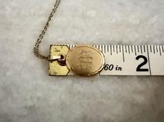 Vintage Roman Gold Filled Signed Photo Locket Pendant Necklace Chain EBF 18”