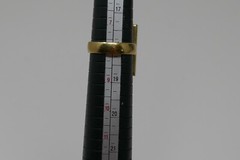 Lanvin Paris Gold Tone and Black Geometric Adjustable Cocktail Ring Size 8 RARE